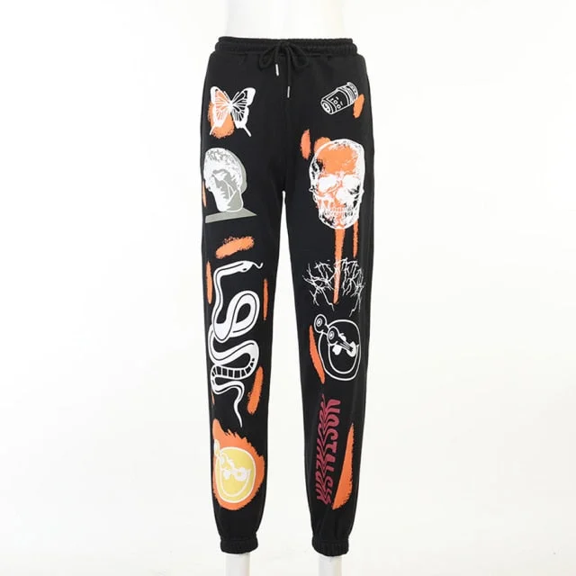 High Waist Long Trousers Streetwear Casual Sweatpants Bottom