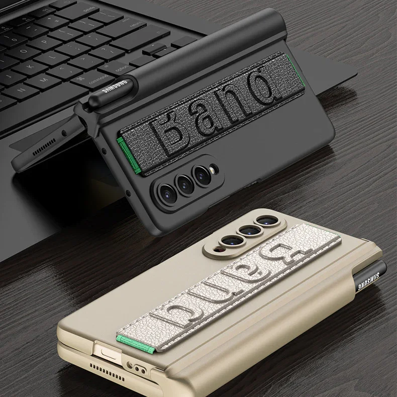 Applicable To Samsung Zfold4 Magnetic Wrist Strap Bracket Folding Mobile Phone Case