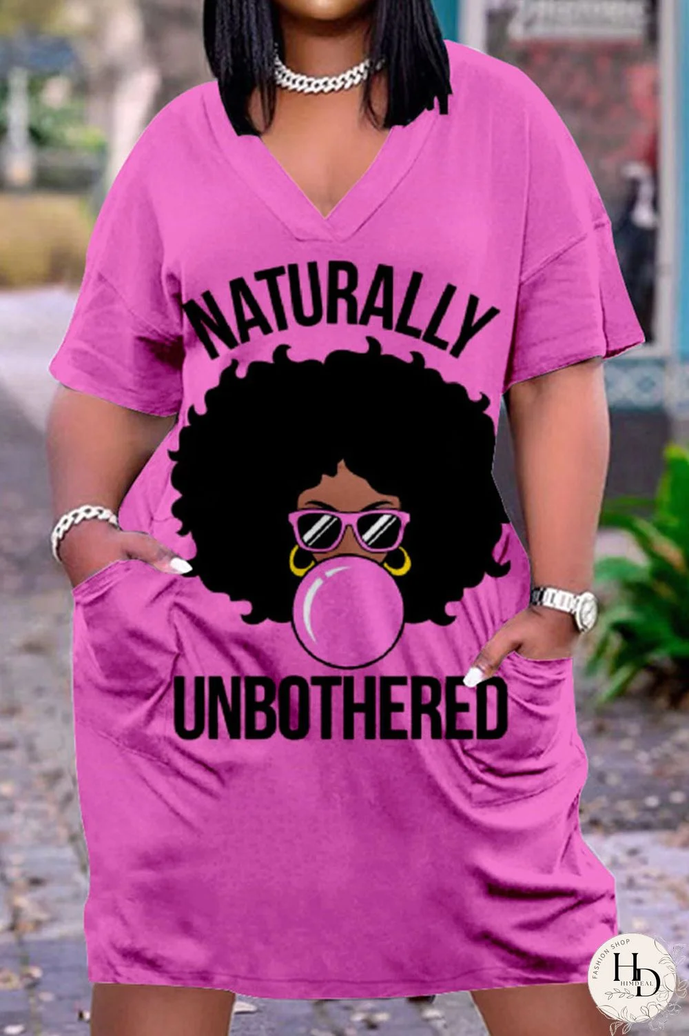 Shallow Yellow Fashion Casual Print Basic V Neck Short Sleeve Dress