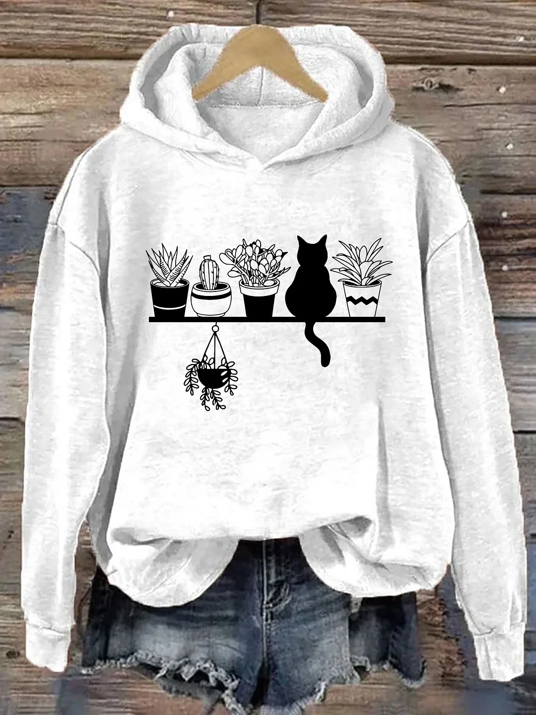 Cats And Plants Mom Hoodie
