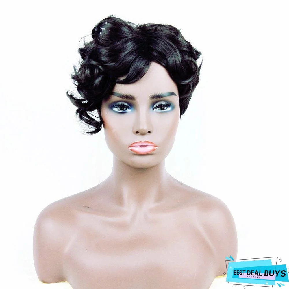 Fashion Short Curly Hair Female Small Curly Hair Natural Color