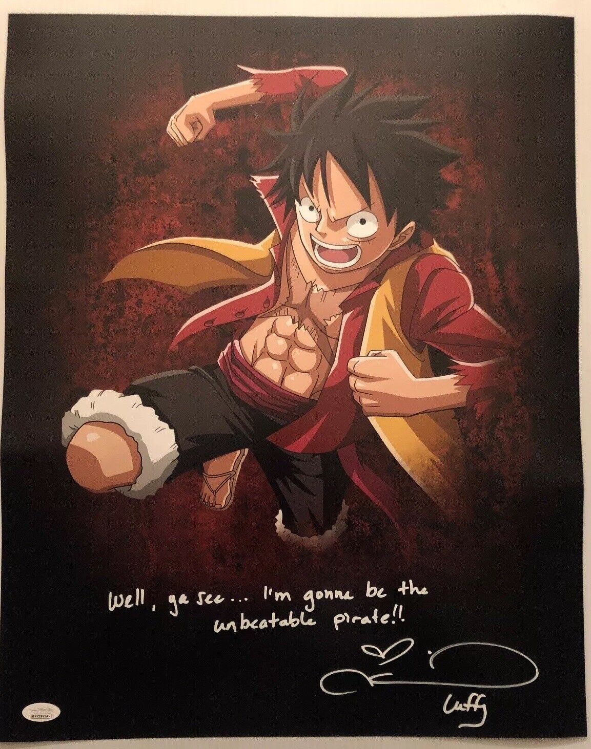 Colleen Clinkenbeard Signed Autographed 16x20 Photo Poster painting Luffy One Piece JSA COA