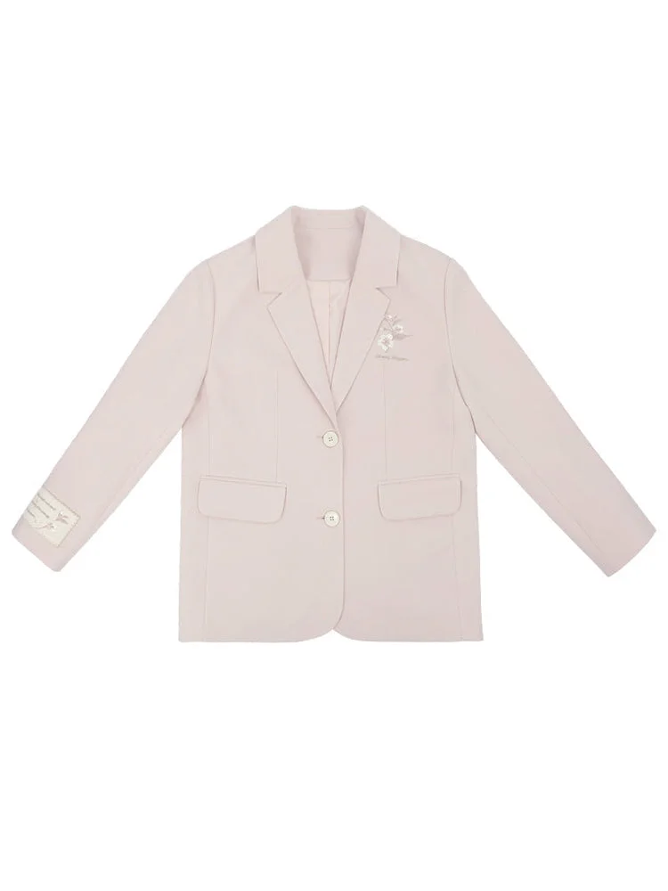 Harajuku Blossom Series Pink/Gray/Yellow Blazer & Skirts BE1308