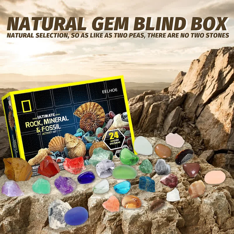 Natural Crystal 24 Grid Gemstone Blind Box Gemstone Decoration