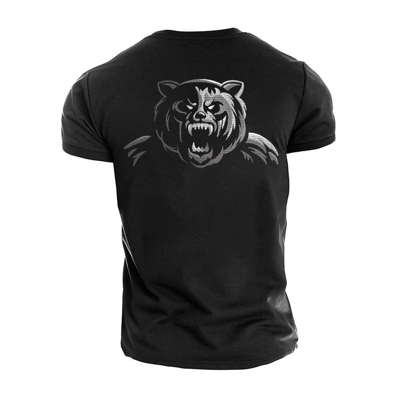 Cotton Men's Fierce Bear Graphic T-shirts tacday