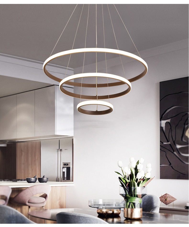 Modern LED Pendant Lights Hang Lamp Living Room Foyer White Coffee ...