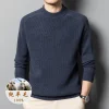 100% Pure Wool Round Neck Business Sweater