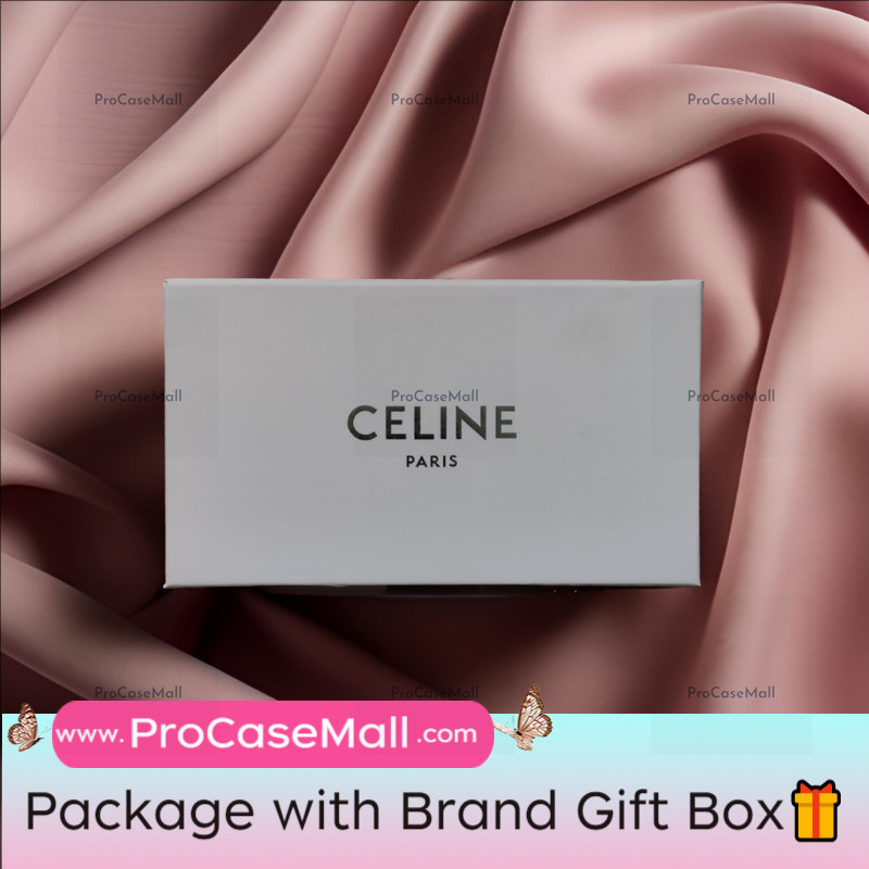 Celine Leather Back Card Slot Apple iPhone Case