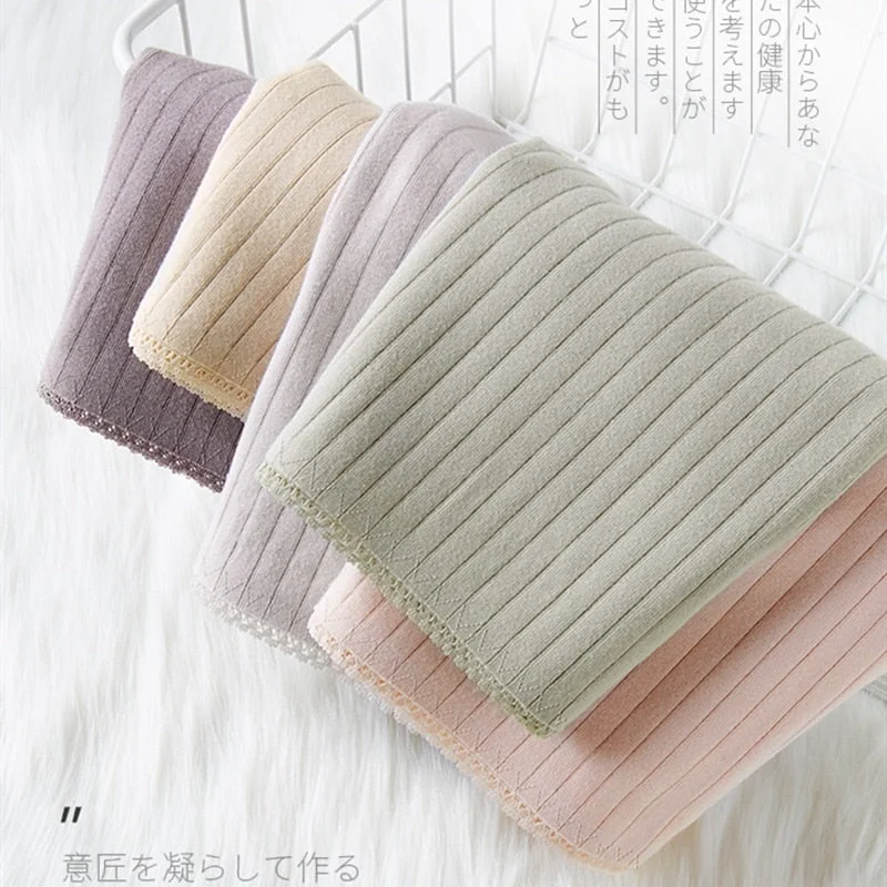 4Pcs Underwear Women Cotton Panties Sexy Brief Lace Underpants Cute Briefs Girls Ladies Lingerie Erotic Knickers Female 2021