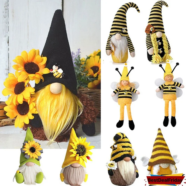 Bumble Bee Gnome Scandinavian Tomte Nisse Dwarf Swedish Figurines Honey Bee Elf For Home Farmhouse Kitchen Decorations