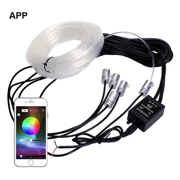 RGB Remote App Control Car Interior Light 6 Meter Ambient Lamp Car-styling Fiber Optic Atmosphere Lamps