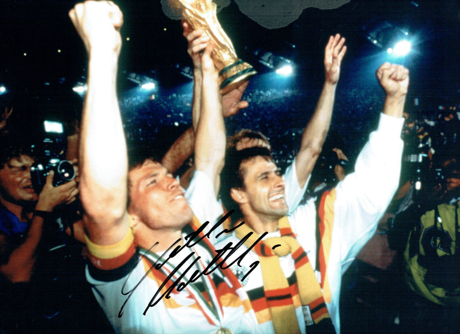 Lothar MATTHAUS Signed Autograph West Germany 16x12 World Cup Photo Poster painting AFTAL COA