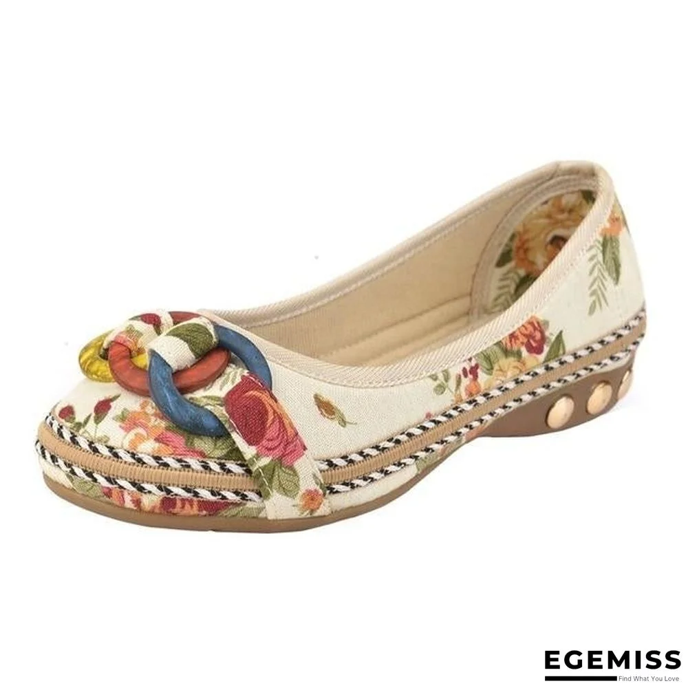 Bohemia Style Print Flats Shoes Plus Size Comfort Leisure Shoes | EGEMISS