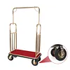 [US Local Warehouse] Hotel Luggage Cart 39Lx19Wx68H Inch Bellman Cart with 881lb Load Capacity 8-inch Silent Rubber Casters Carpet Deck Bumper Rails Hotel Service Trolley for Commercial Use Condos Resorts