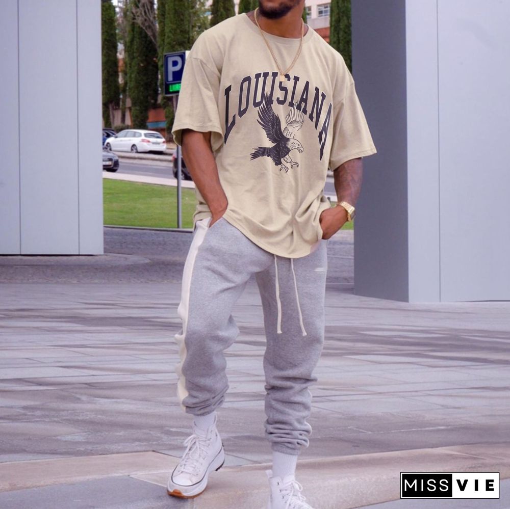 Vintage Oversized Louisiana Eagle Men's T-Shirt