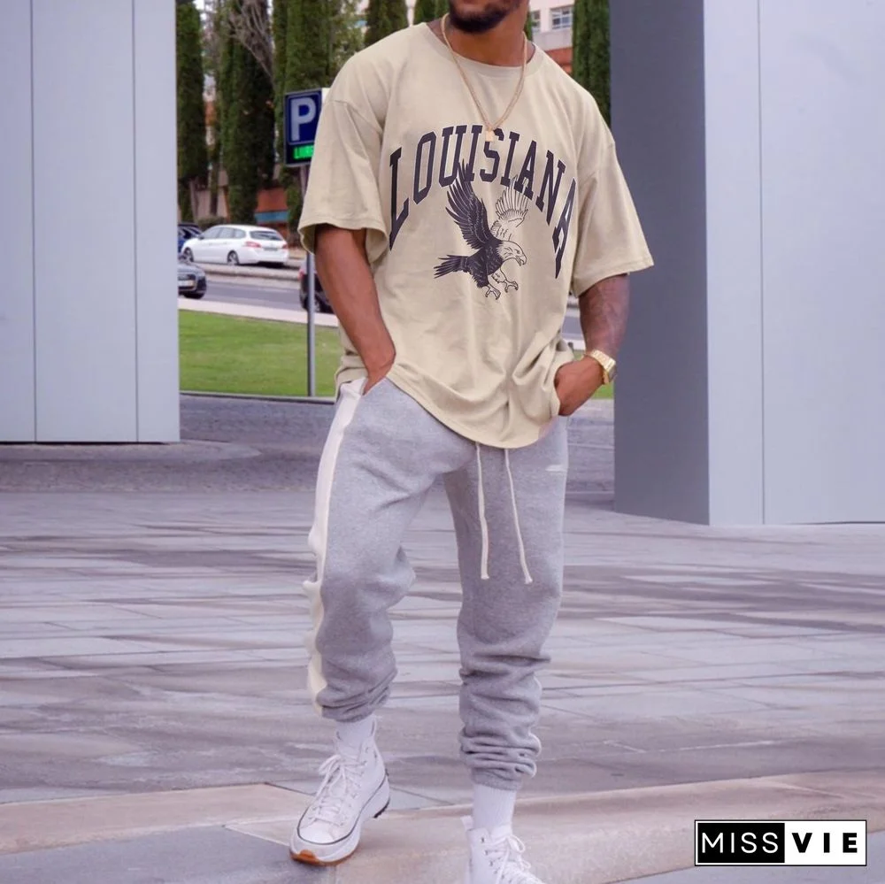 Vintage Oversized Louisiana Eagle Men's T-Shirt