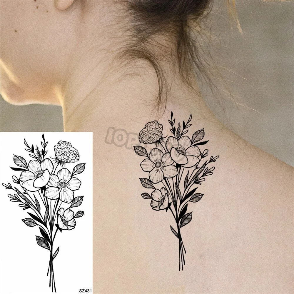 Hummingbird Small Temporary Tattoos For Women Girls Realistic Dandelion Butterfly Fake Tattoo Sticker Minimalist Forearm Tatoos