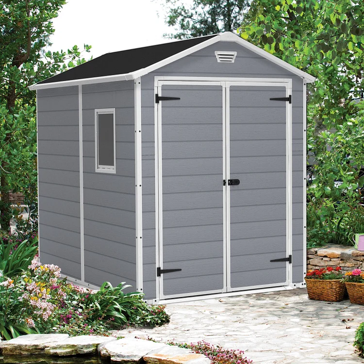 Manor 6 ft. W x 7.5 ft. D Plastic Storage Shed