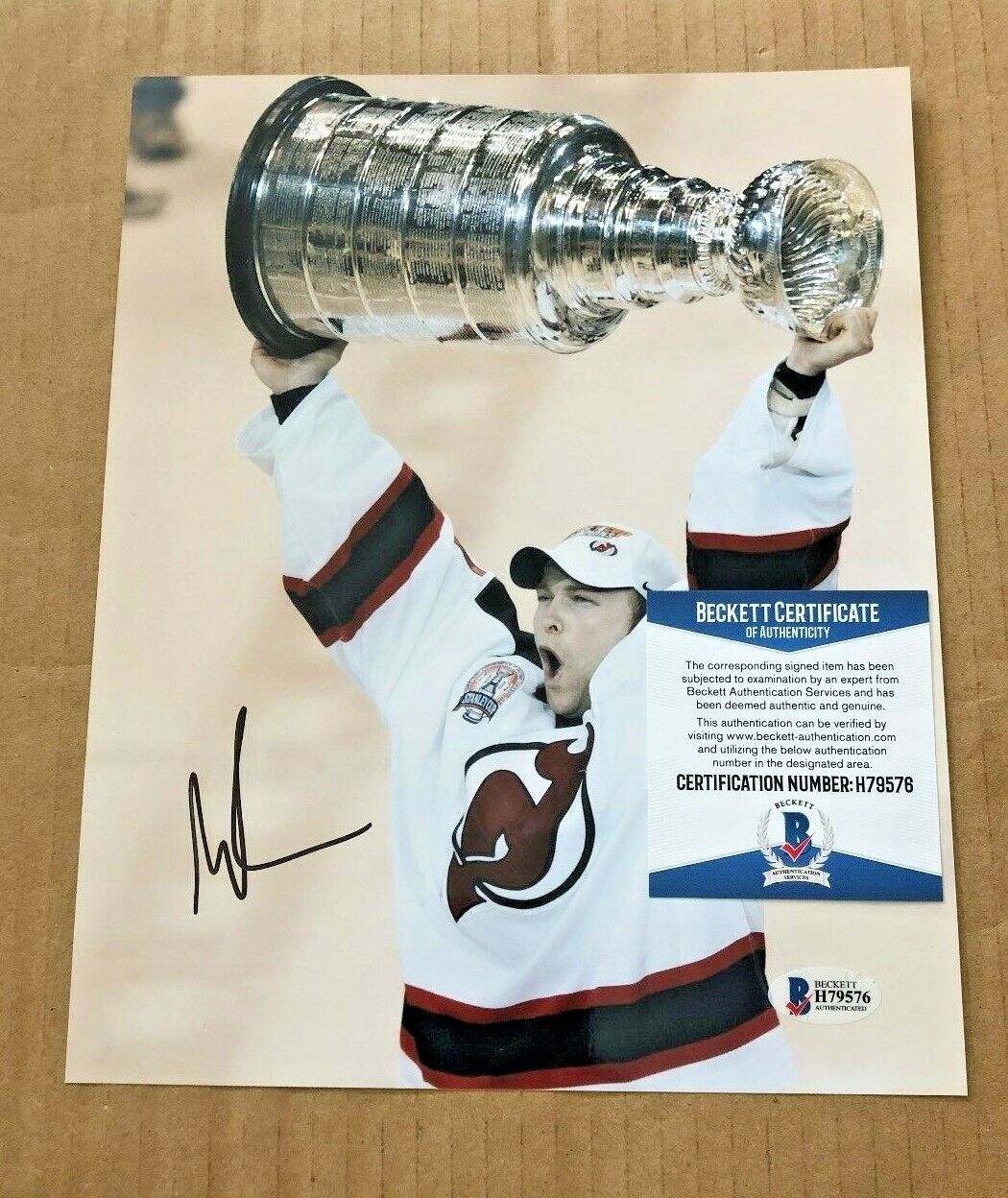 MARTIN BRODEUR SIGNED 8X10 NEW JERSEY DEVILS 8X10 Photo Poster painting BECKETT CERTIFIED