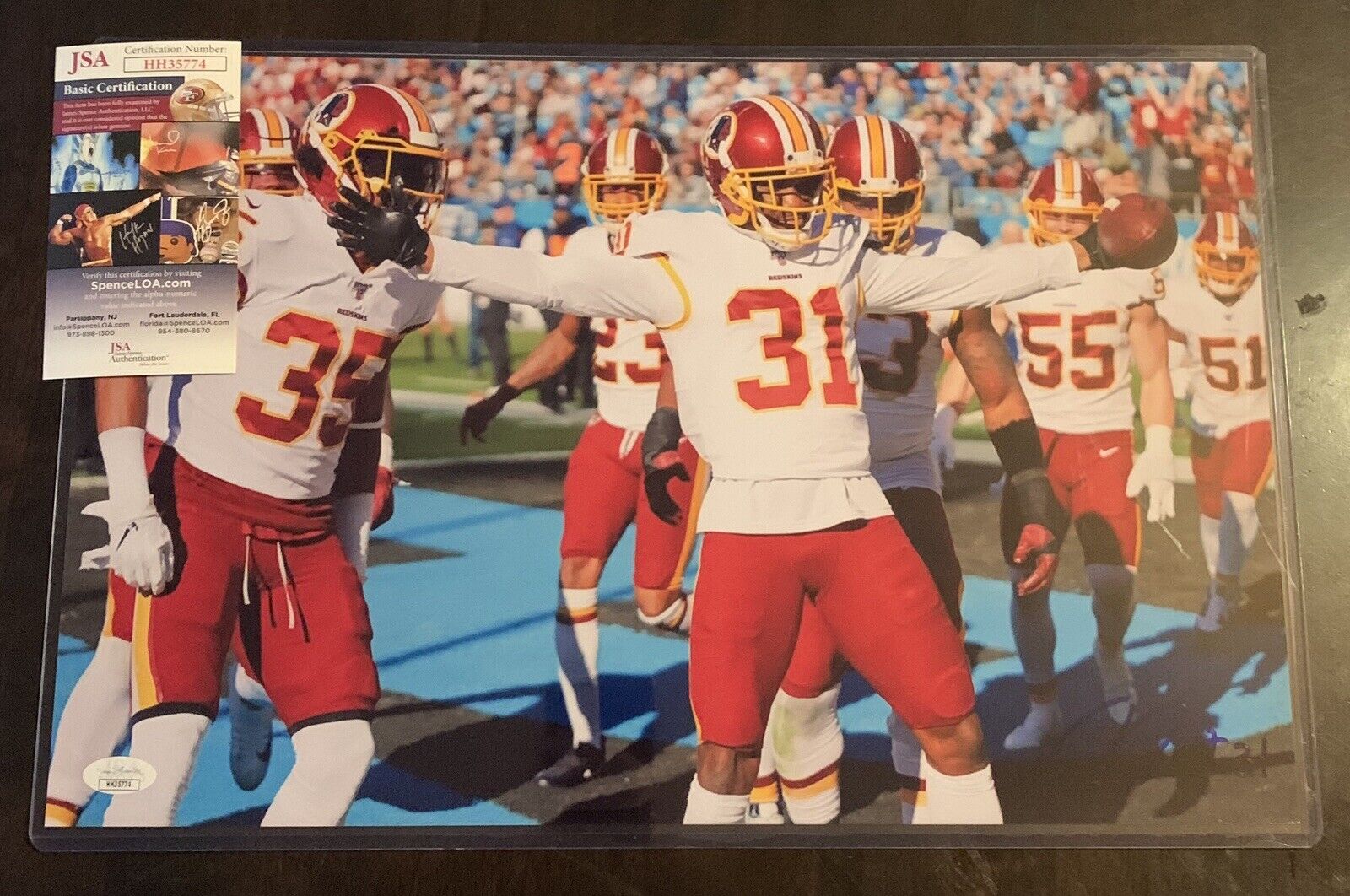 FABIAN MOREAU 11x17 Signed REDSKINS Photo Poster painting JSA/COA HH35774