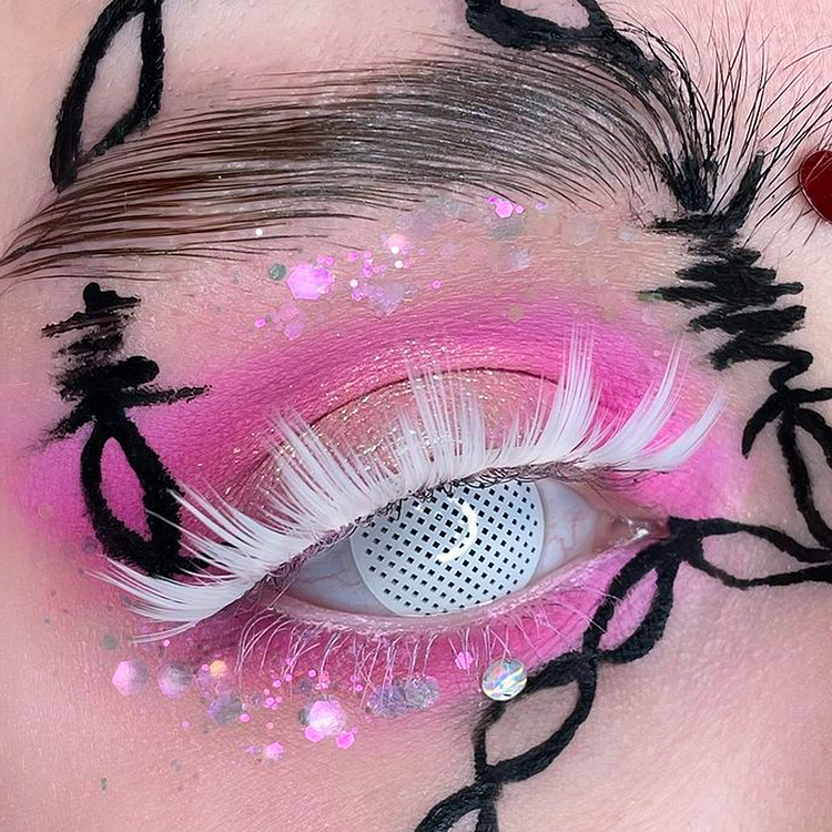 White Mesh Halloween Contact Lenses