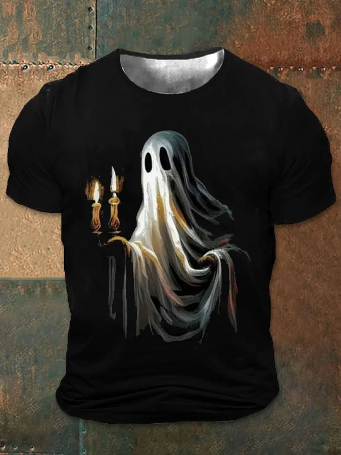 Men's Halloween Ghost Print T-Shirt