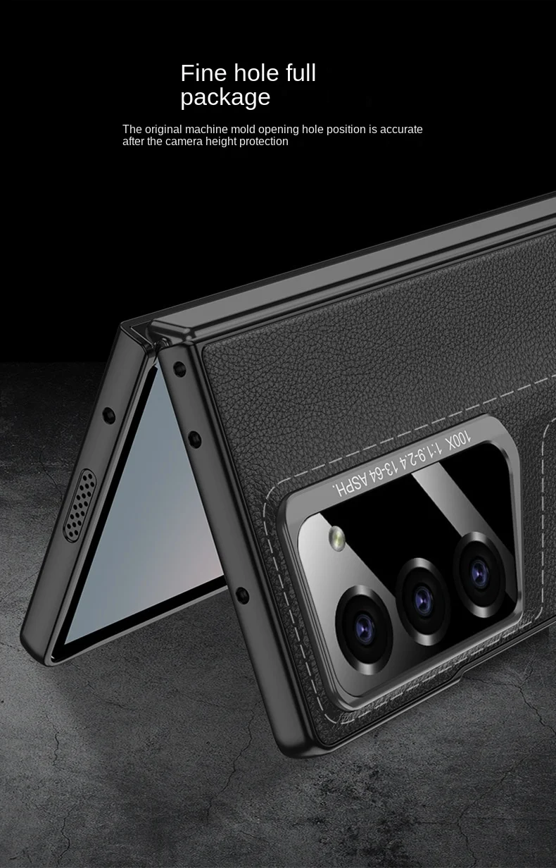 Samsung Z Fold6 mobile phone case plain leather blade shell film Porsche supercar folding screen anti-fall protective cover