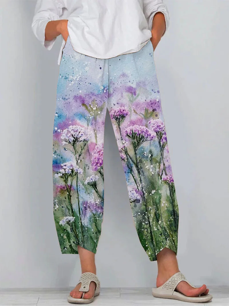 Women's Casual Floral Print Loose Casual Pants