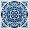 Blue And White Porcelain-Mandala-14CT Stamped Cross Stitch 40*40cm/15.75*15.75in