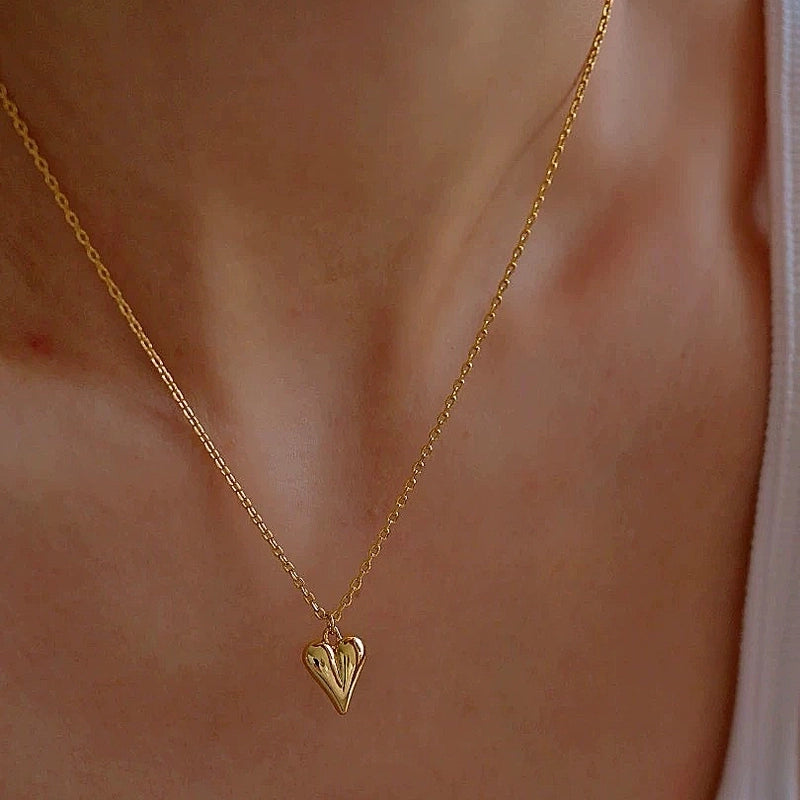 Casual Cute Minimalist Heart Shape 304 Stainless Steel Pendant Necklace