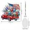 America Flag Car DIY Acrylic Desktop Diamond Art Kit Single-Sided for Home Decor