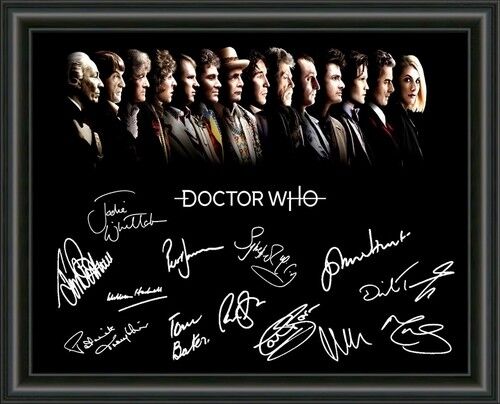 DOCTOR WHO - ALL 14 DOCTORS SIGNED - A4 AUTOGRAPHED Photo Poster painting POSTER -  POST!