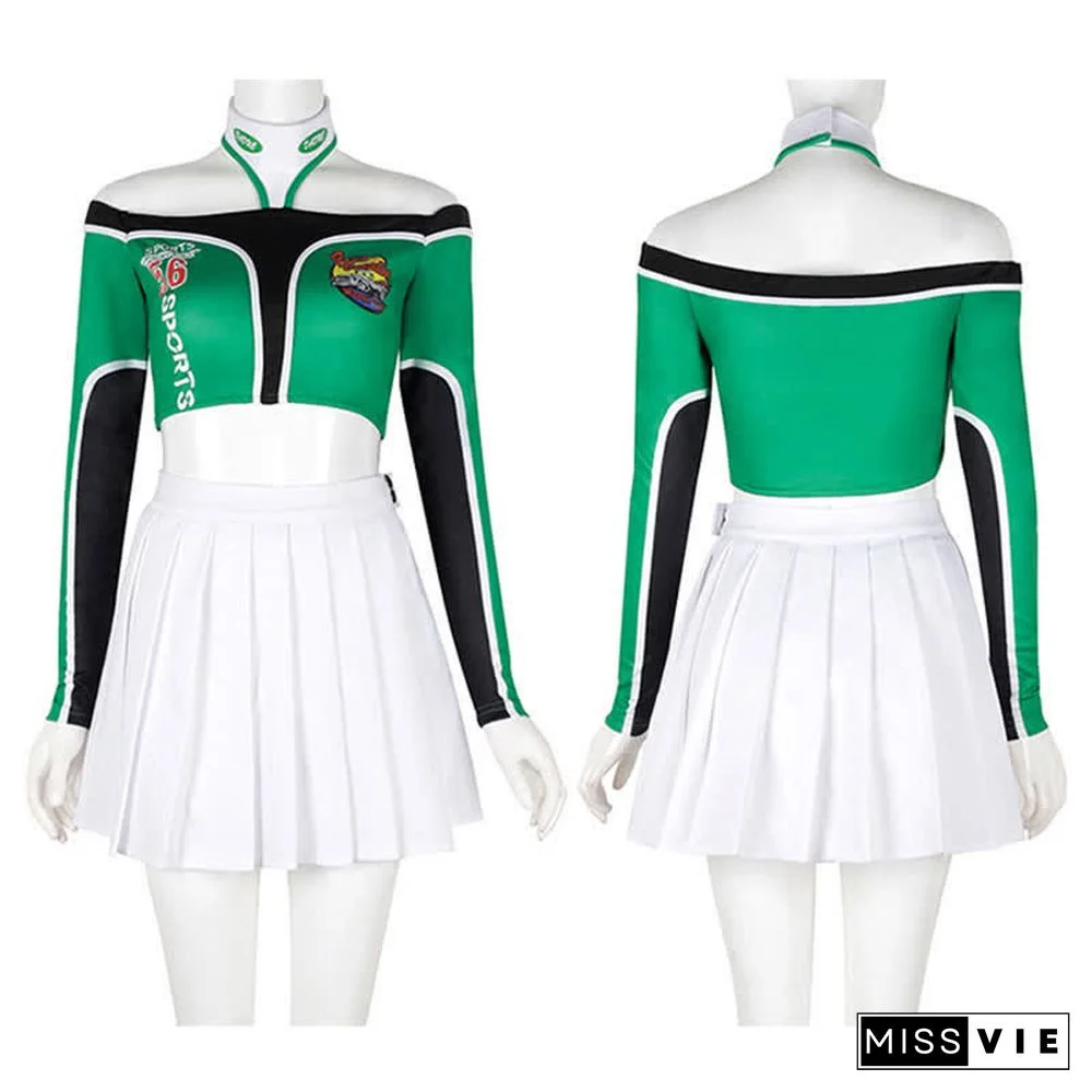 Letter Print Crop Top Shorts Mini Skirt Pants Colorblock Three Pieces Set