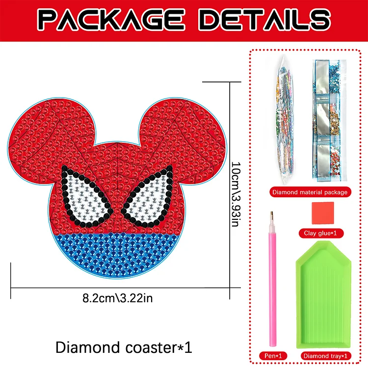 DIY Diamond Painting Coasters Mickey Kit Cartoon Coasters for