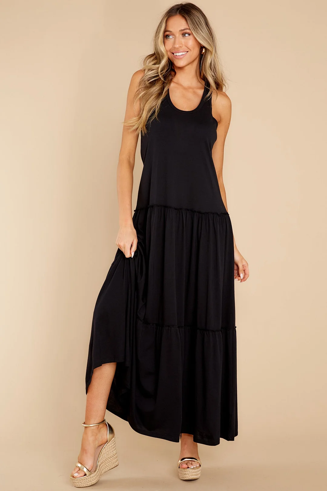 Just In Case Black Maxi Dress