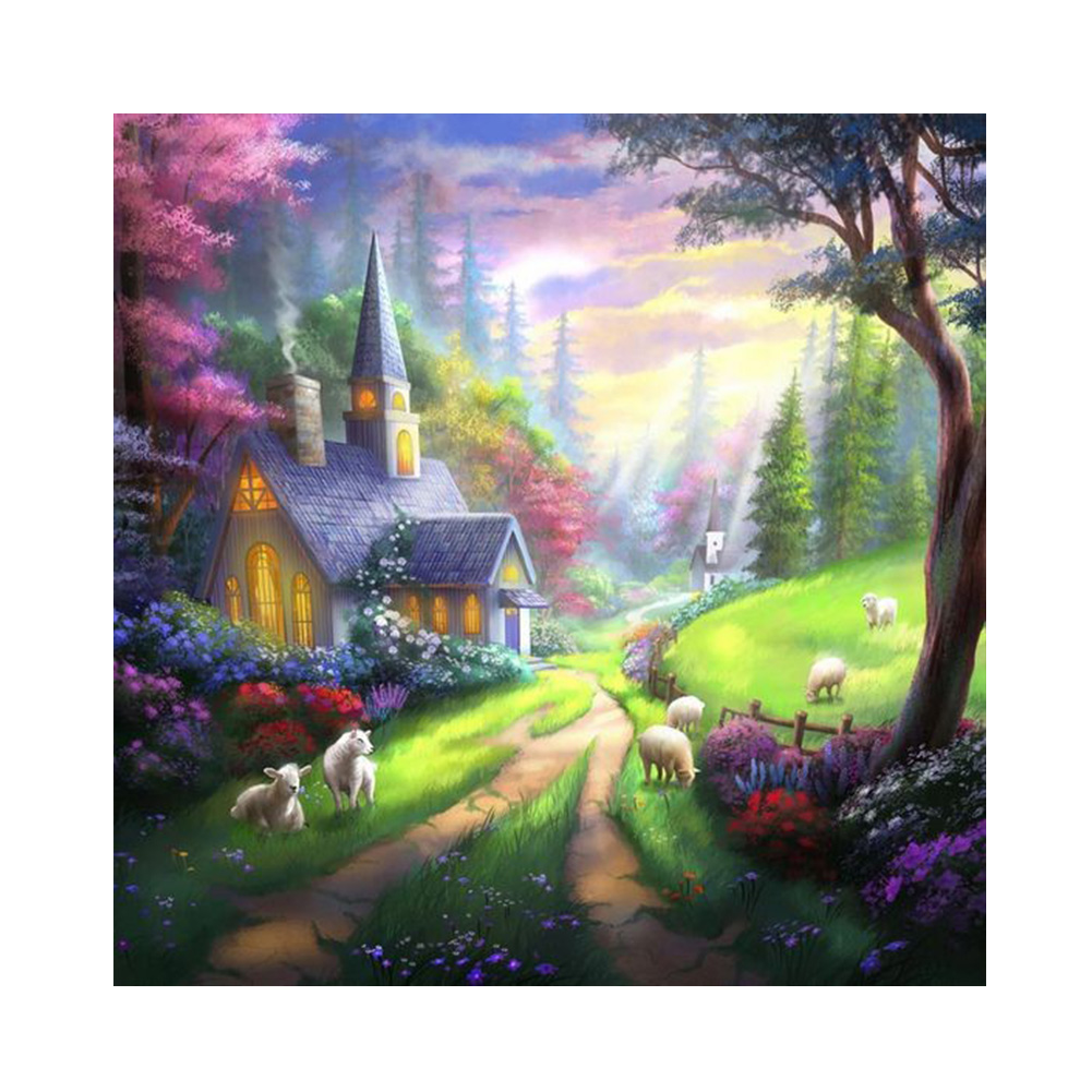 

(Multi-Size) Garden House - Round/Square Drill Diamond Painting, Square diamond 30*30cm, 501 Original
