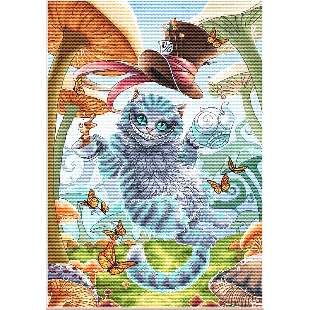 Cat Full 14CT Counted Canvas(35*50cm) Cross Stitch