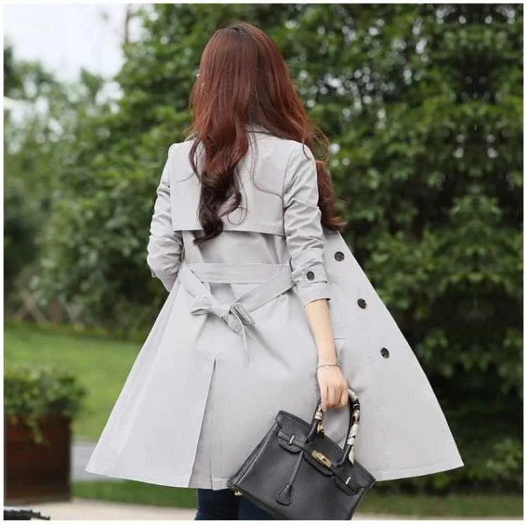FTLZZ Plus Size 3XL Women Trench Coat Spring Autumn Double Breasted Windbreaker Outerwear Female Casual Trench Long Coat
