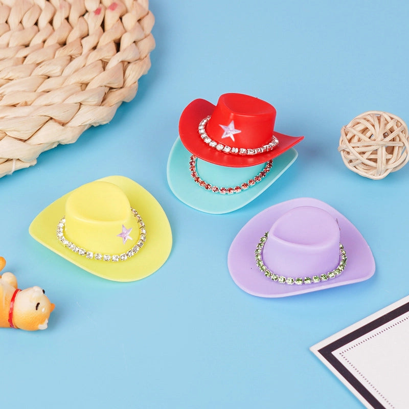 2 Pieces Doll Accessories Cowboy Hat Plastic Toys