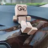 Shaking Wooden Man Figurine Handmade Car Ornaments Action Figure Creative Gifts