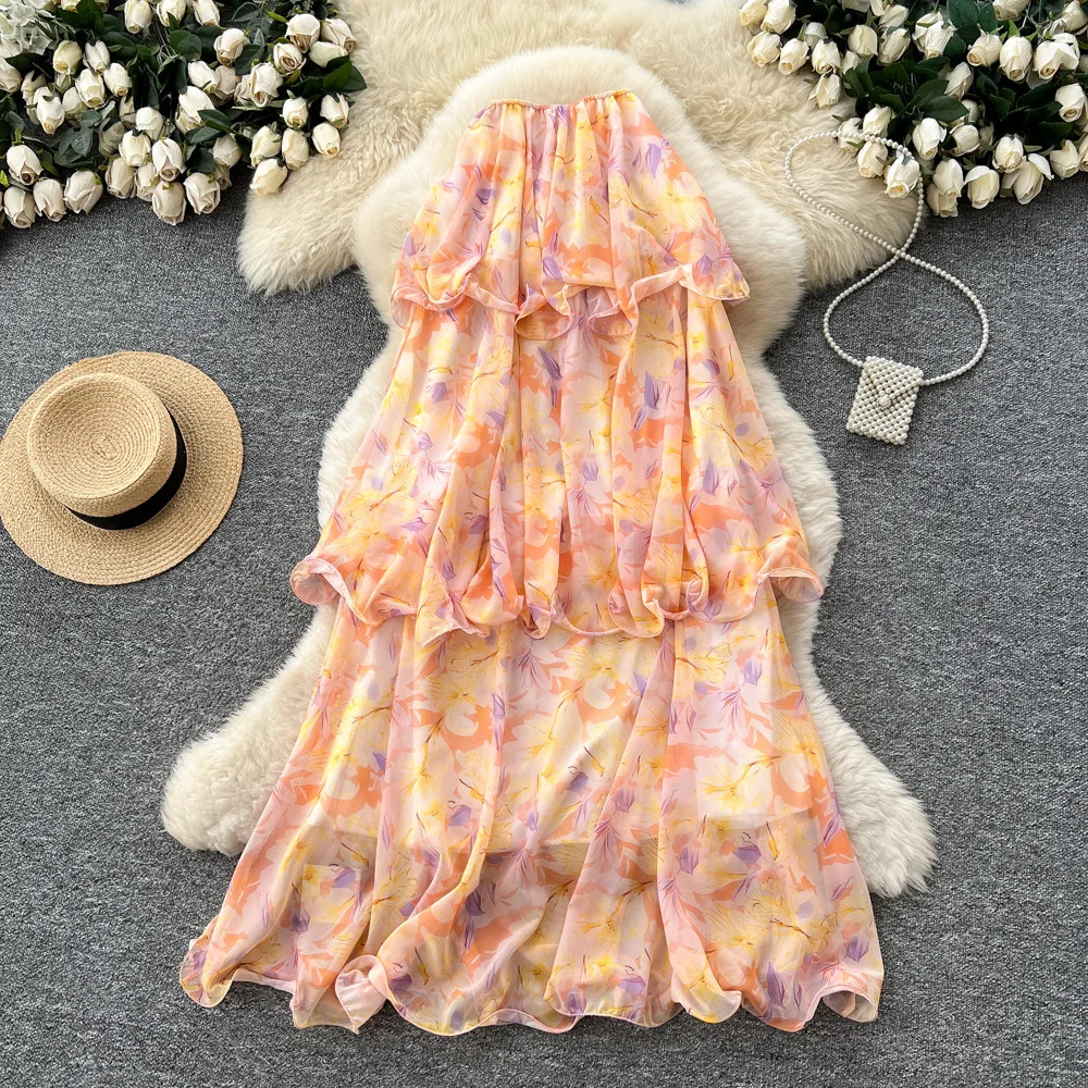 Nigikala Nigikala Holiday Suit Women's Design Bikini Hanging Neck Vest Tuxedo Skirt Knitted Two-Piece