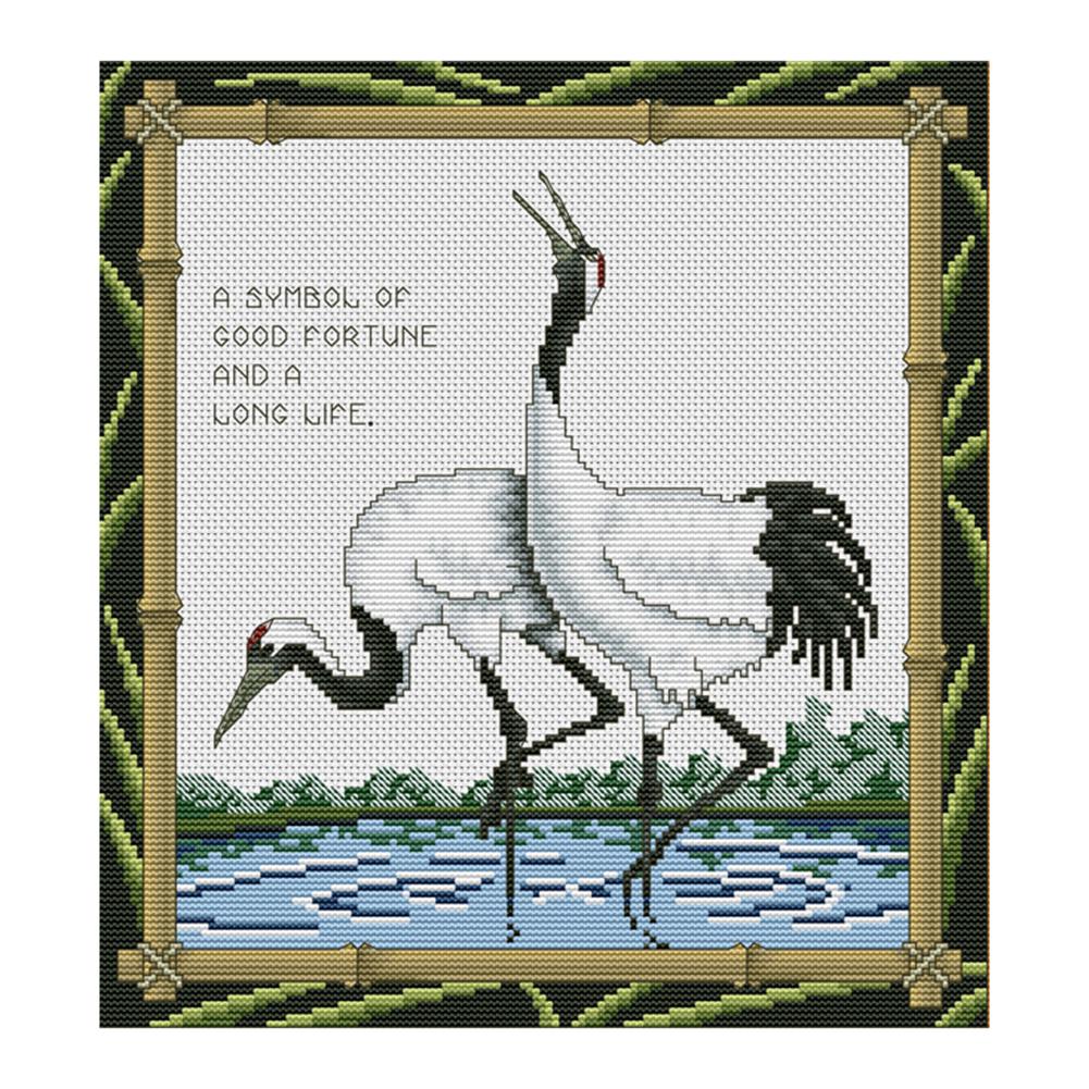 

Crane - 11CT Stamped Cross Stitch - 40*45cm, 501 Original