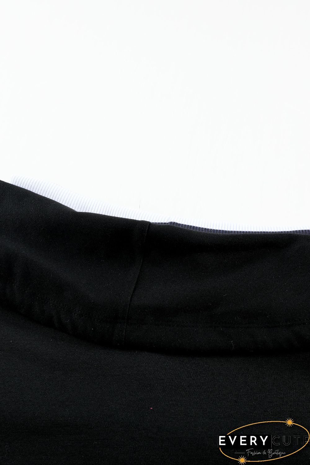 Striped Splicing High Neck Sweatshirt