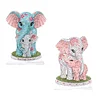 2Pcs Diamond  Painting PET Parent-Child Elephant Desktop Ornament