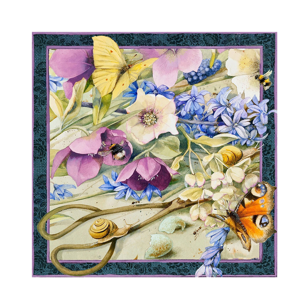 

(Multi-Size) Flowers in Frame - Round/Square Drill Diamond Painting, Square diamond 30*30cm, 501 Original