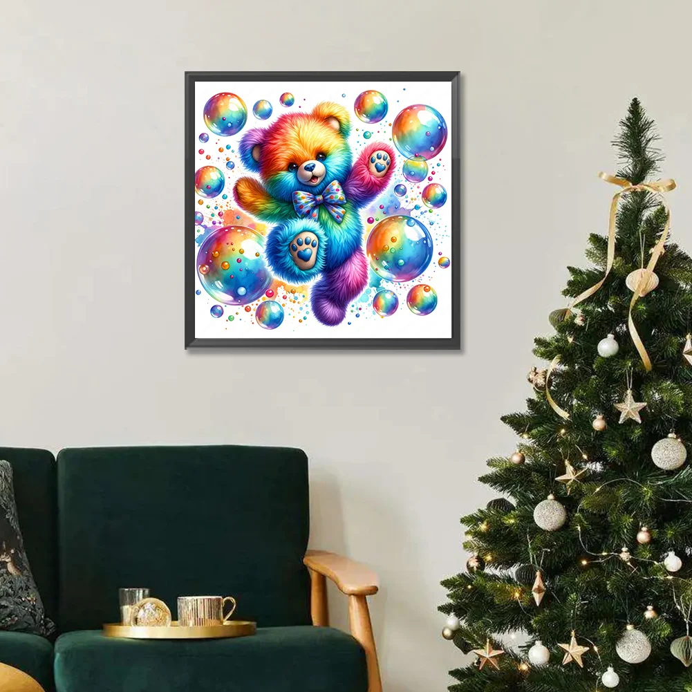 Diamond Painting - Full Round Drill - Rainbow Bear(Canvas|30*30cm)