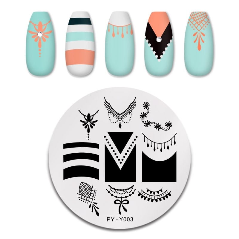 PICT YOU Nail Stamping Plates Flower Rectangle Stainless Steel Nail Image Stencils Stamping Template