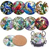 8pcs DIY Diamond Painting Coaster Kit With Holder - Brid
