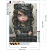 >SALE<5D DIY Full Round Drill Diamond Painting Sweet Cool Girl Kit Home Decor 30x40cm