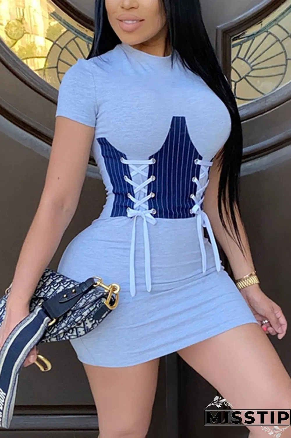 Black Fashion Sexy Regular Sleeve Short Sleeve O Neck A Line Mini Print Dresses